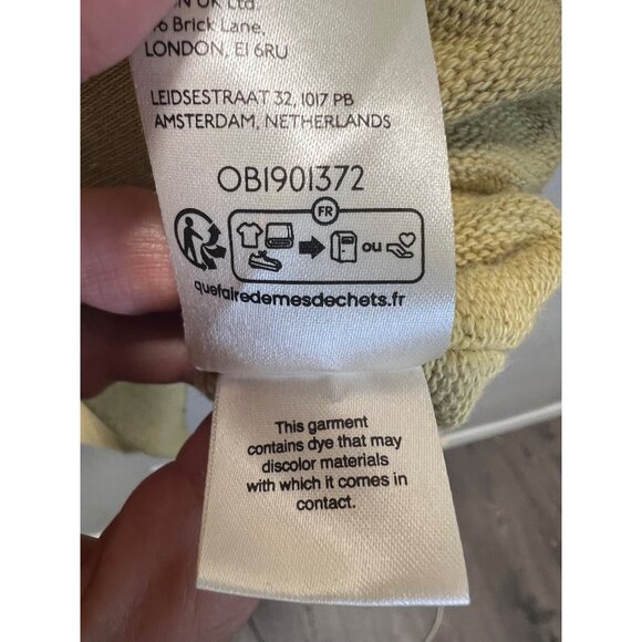 We The Free Loose Knit Cowl Neck Sweater Large Yellow Cotton/Polyester Womens - Picture 9 of 10